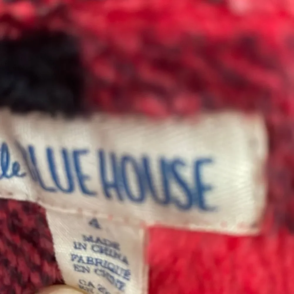 Little Blue House Buffalo Plaid Fleece Hooded Pajamas size 4
